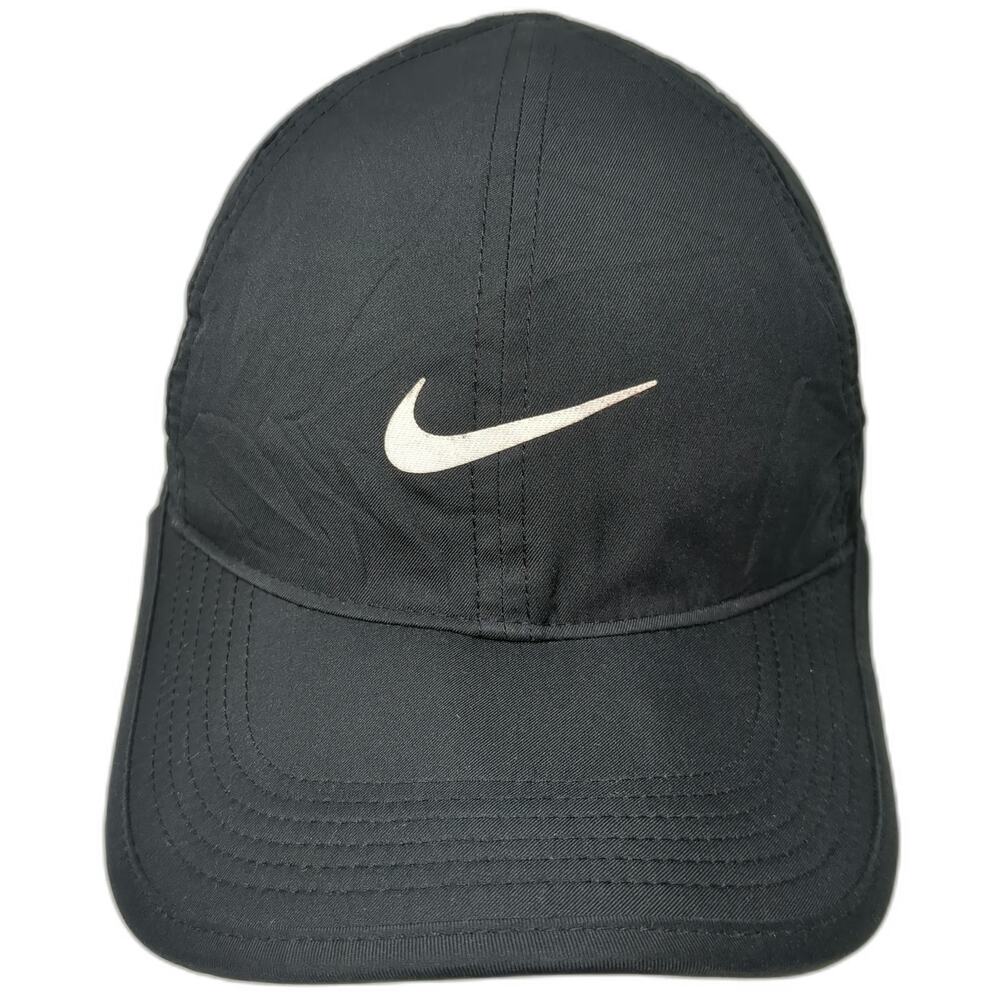 Nike Baseball Cap Black One Size Dri-FIT Featherlight Strapback Running Hat